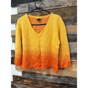 St John Soca yellow/orange top tiny defect sz S